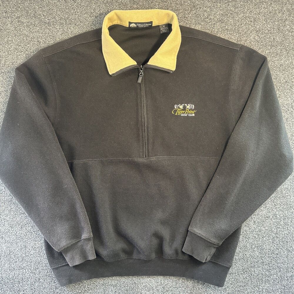 CLUBHOUSE COLLECTION Golf Sweater Size M Tiger Point Club1/4 Zip Pullover Jacket